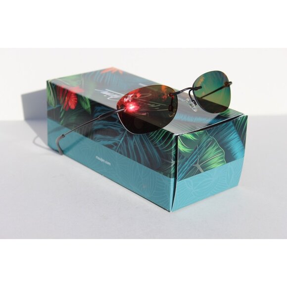 MAUI JIM Aki Aki POLARIZED Sunglasses RM333-2M Black/Hawaii Lava NEW - Picture 11 of 12
